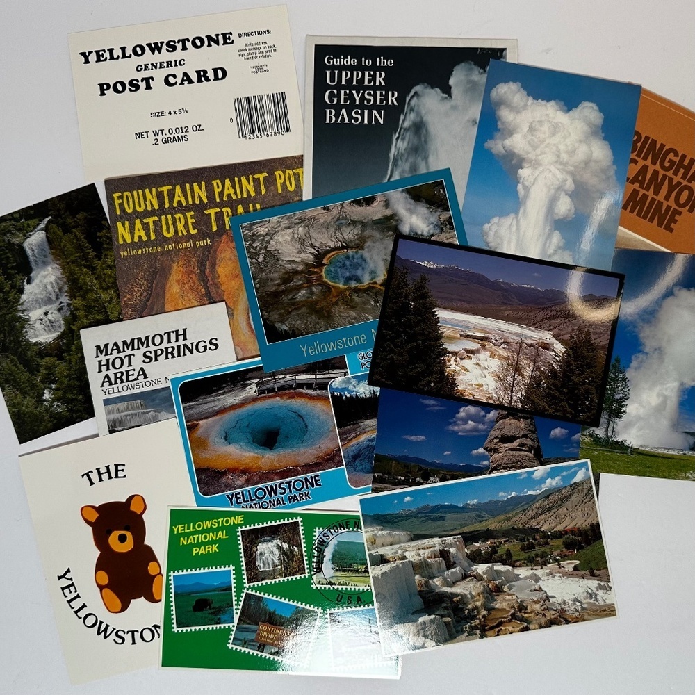 ✨2 for $20✨ Vintage Yellowstone National Park Postcards & Brochures Lot (1988)